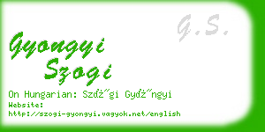 gyongyi szogi business card