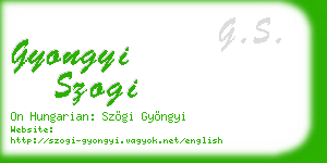 gyongyi szogi business card